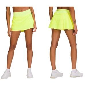 Lululemon Pace Rival Skirt Built In Shorts Highlighter Yellow 8